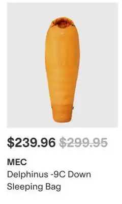 MEC MEC Delphinus -9C Down Sleeping Bag offer