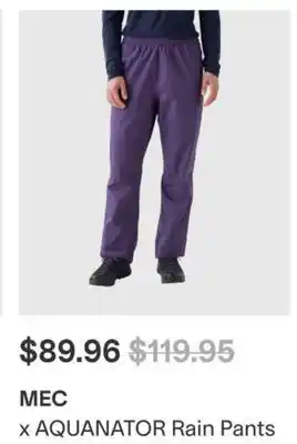 MEC MEC x AQUANATOR Rain Pants offer
