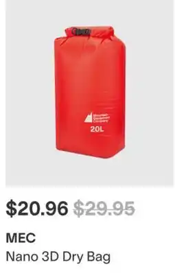 MEC MEC Nano 3D Dry Bag offer