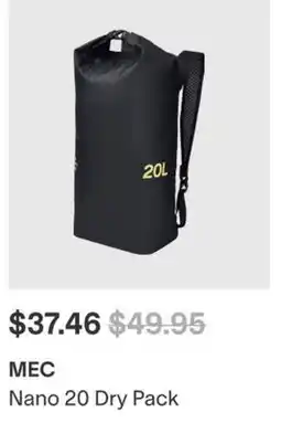 MEC MEC Nano 20 Dry Pack offer
