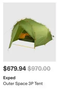 MEC Exped Outer Space 3P Tent offer