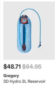 MEC Gregory 3D Hydro 3L Reservoir offer