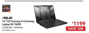 Visions Electronics 16 TUF Gaming A16 Gaming Laptop RX 7600S offer