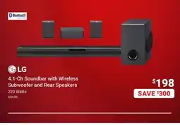 Visions Electronics 4.1-Ch Soundbar with Wireless Subwoofer and Rear Speakers offer