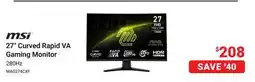Visions Electronics MSI 27 Curved Rapid VA Gaming Monitor offer
