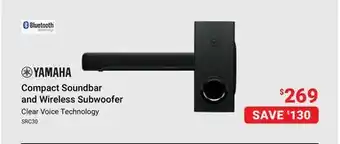 Visions Electronics YAMAHA Compact Soundbar and Wireless Subwoofer offer