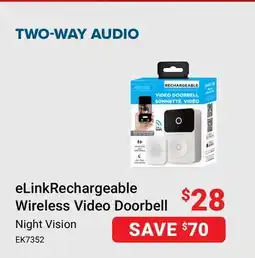 Visions Electronics eLinkRechargeable Wireless Video Doorbell offer