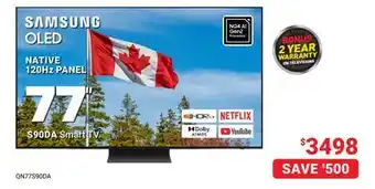 Visions Electronics SAMSUNG 77 S90DA Smart TV offer