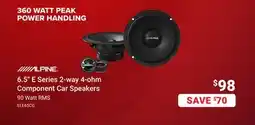 Visions Electronics ALPINE 6.5 E Series 2-way 4-ohm Component Car Speakers offer