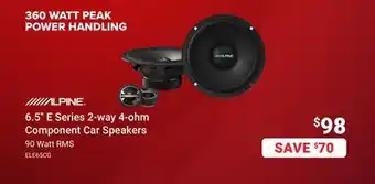 Visions Electronics ALPINE 6.5 E Series 2-way 4-ohm Component Car Speakers offer