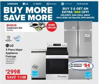 Visions Electronics LG 3-Piece Major Appliance Package offer