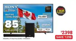 Visions Electronics SONY 85 X90L 4K Smart TV offer