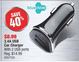 PartSource bluehive 3.4A USB Car Charger With offer