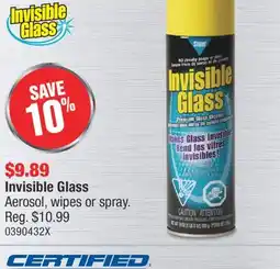 PartSource Invisible Glass Aerosol, wipes or spray offer