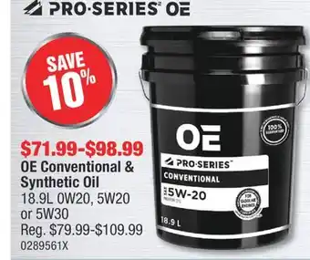PartSource OE Conventional & Synthetic Oil offer