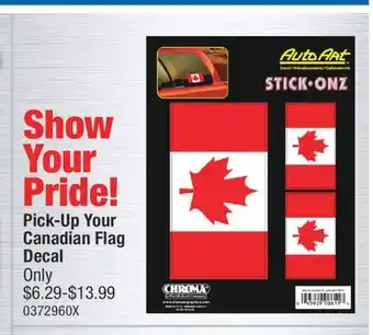 PartSource Pick-Up Your Canadian Flag Decal offer