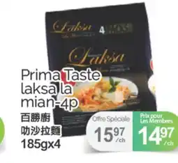 T&T Supermarket PRIMA TASTE LAKSA LA MIAN-4P, 185GX4 offer