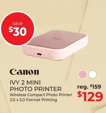 Gosselin Photo CANON IVY 2 MINI PHOTO PRINTER offer