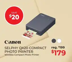 Gosselin Photo CANON SELPHY QX20 COMPACT PHOTO PRINTER offer