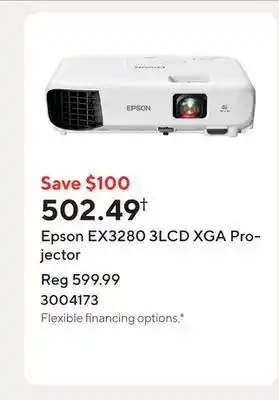 Staples Epson EX3280 3LCD XGA Projector offer
