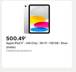 Staples Apple iPad 11 - A16 Chip - Wi-Fi - 128 GB - Silver offer