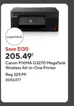 Staples Canon PIXMA G3270 MegaTank Wireless All-in-One Printer offer
