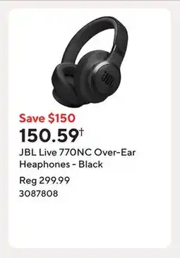 Staples JBL Live 770NC Over-Ear Heaphones - Black offer