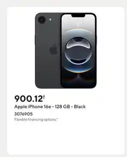 Staples Apple iPhone 16e - 128 GB - Black offer