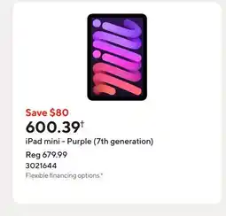 Staples iPad mini - Purple (7th generation) offer
