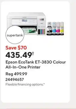 Staples Epson EcoTank ET-3830 Colour All-In-One Printer offer