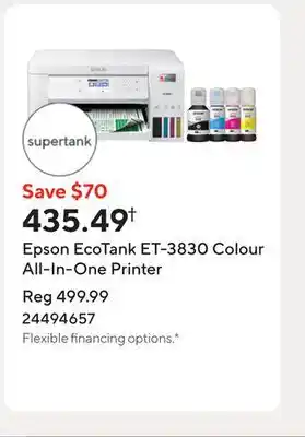 Staples Epson EcoTank ET-3830 Colour All-In-One Printer offer