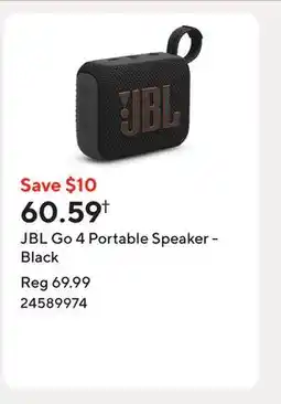 Staples JBL Go 4 Portable Speaker - Black offer