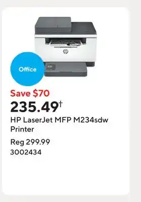 Staples HP LaserJet MFP M234sdw Printer offer