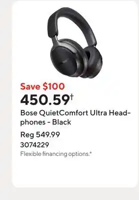 Staples Bose QuietComfort Ultra Headphones - Black offer