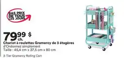 Michaels Chariot à roulettes Gramercy de 3 étagères d'Ordonnez simplement offer