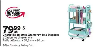 Michaels Chariot à roulettes Gramercy de 3 étagères d'Ordonnez simplement offer
