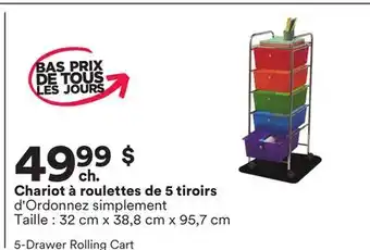 Michaels Chariot à roulettes de 5 tiroirs d'Ordonnez simplement offer