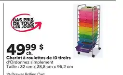 Michaels Chariot à roulettes de 10 tiroirs d'Ordonnez simplement offer