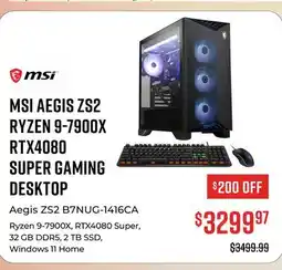 Canex MSI AEGIS ZS2 RYZEN 9-7900X RTX4080 SUPER GAMING DESKTOP offer