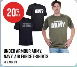 Canex UNDER ARMOUR ARMY, NAVY, AIR FORCE T-SHIRTS offer