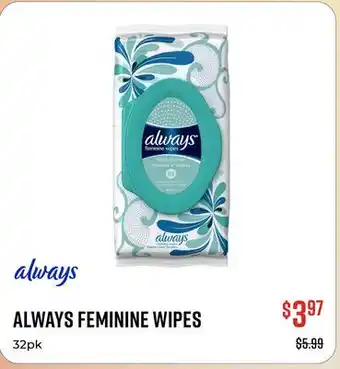 Canex ALWAYS FEMININE WIPES offer