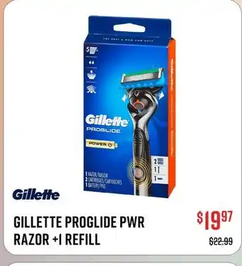 Canex GILLETTE PROGLIDE PWR RAZOR +1 REFILL offer