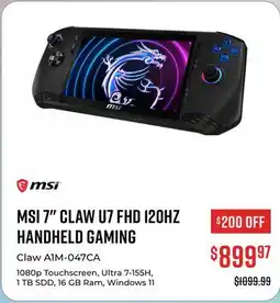 Canex MSI 7 CLAW U7 FHD 120HZ HANDHELD GAMING offer
