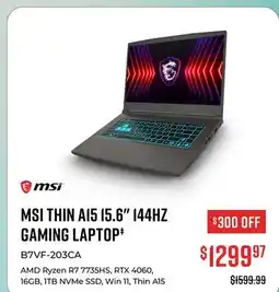 Canex MSI THIN A15 15.6 144HZ GAMING LAPTOP ‡ offer