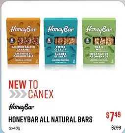 Canex HONEYBAR ALL NATURAL BARS offer