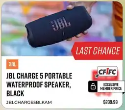Canex JBL CHARGE 5 PORTABLE WATERPROOF SPEAKER, BLACK offer
