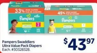 Walmart Pampers swaddlers ultra value pack diapers offer