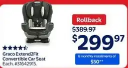 Walmart Graco extend2fit convertible car seat offer