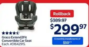 Walmart Graco extend2fit convertible car seat offer