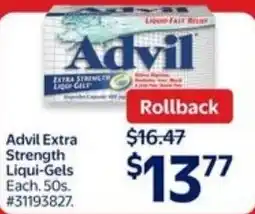 Walmart Advil extra strength liqui-gels offer
